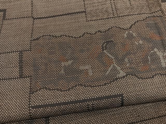 平和屋着物■本場大島紬 9マルキ 横段人物文 正絹 逸品 BAAX7010hv