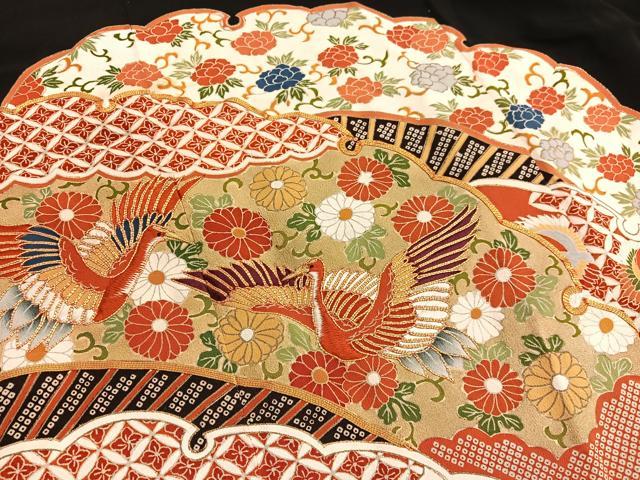 平和屋着物■豪華黒留袖 駒刺繍 群鶴雪輪花文 金彩 正絹 逸品 BAAX7025hv