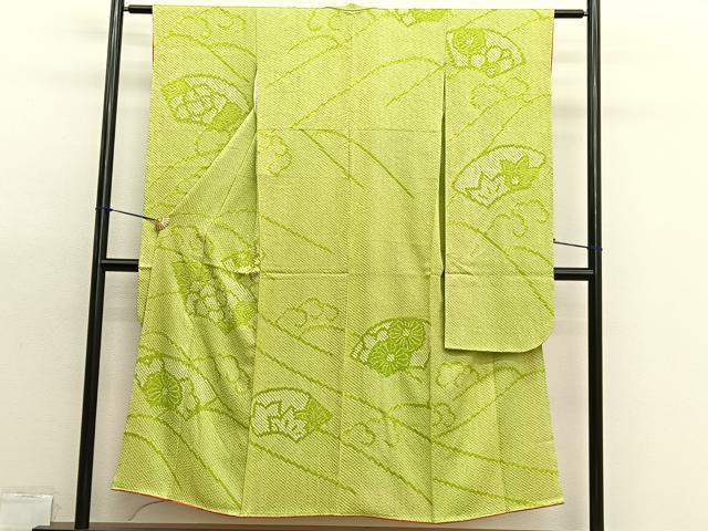 平和屋着物∵女の子 十三参り 子供 祝着 総絞り 立波地紙花文 逸品 BAAX7035hv