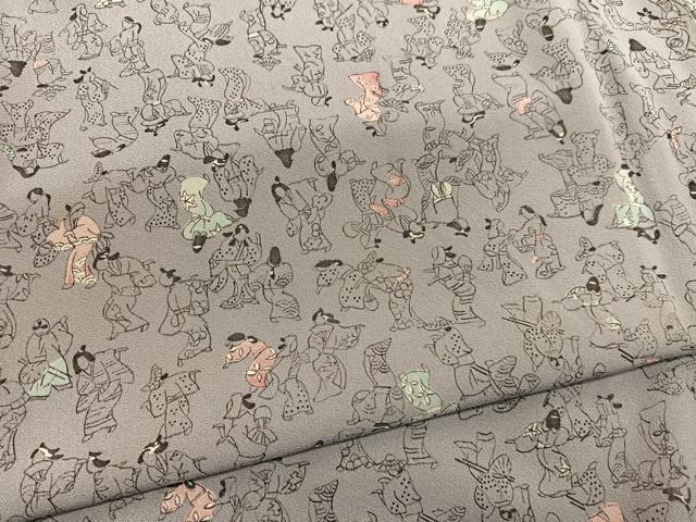 平和屋着物■上質な小紋 人物文 正絹 逸品 BAAX7047hv
