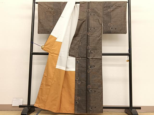 平和屋着物■本場大島紬 7マルキ 糸巻き車 正絹 逸品 BAAX7048hv