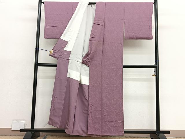 平和屋着物■上質な色無地 草花地紋 蘇芳香色 正絹 逸品 BAAX7094hv