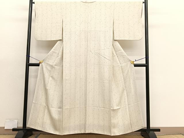 平和屋着物■上質な小紋 縞 正絹 逸品 BAAX7141hv