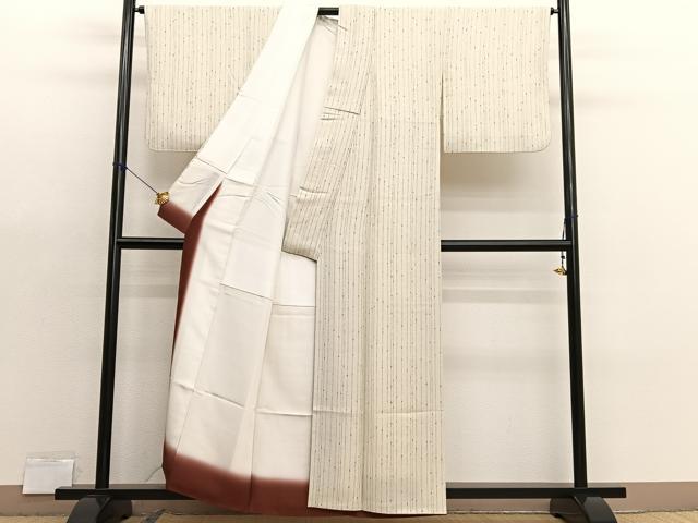 平和屋着物■上質な小紋 縞 正絹 逸品 BAAX7141hv