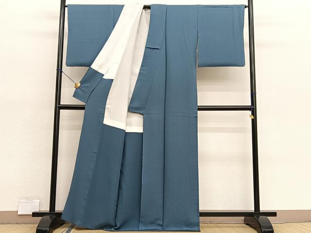 平和屋着物■上質な色無地 錆御納戸 正絹 逸品 BAAX7144hv