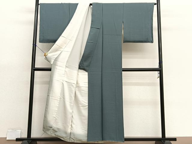 平和屋着物■上質な色無地 山鳩色 正絹 逸品 BAAX7147hv