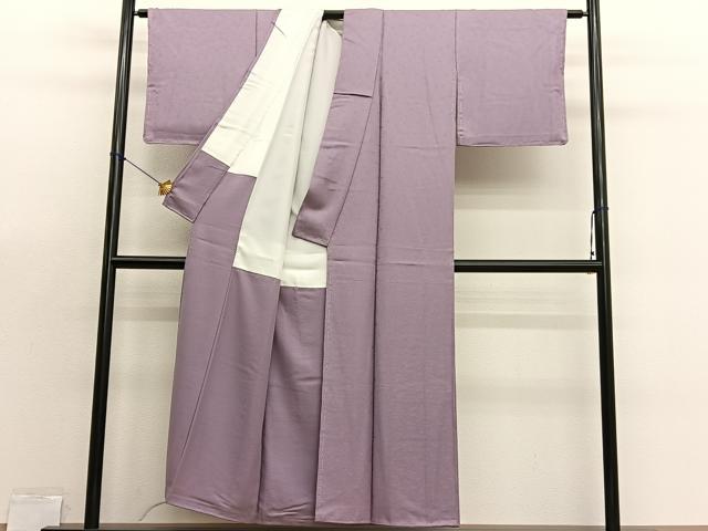 平和屋着物■上質な色無地 花唐草地紋 薄柿色 正絹 逸品 BAAX7149hv