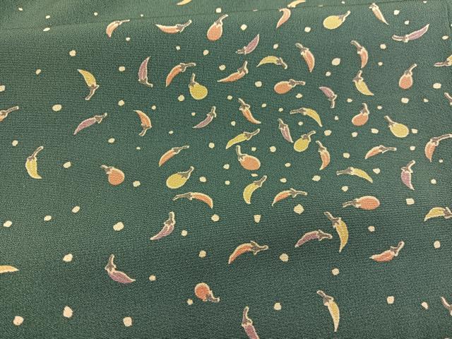 平和屋着物■上質な小紋 成り物 茄子に唐辛子 正絹 逸品 BAAX7151hv