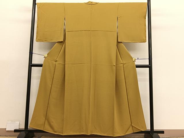 平和屋着物■上質な色無地 黃朽葉色 正絹 逸品 BAAX7153hv