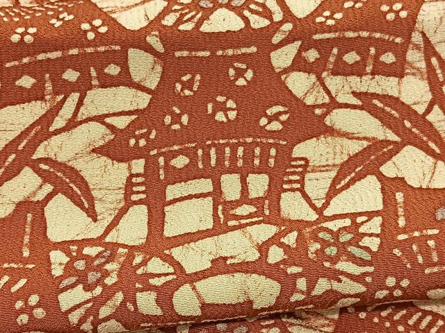平和屋着物▽上質な小紋 単衣 御所解文 ろうけつ染め 正絹 逸品 BAAX7162hv