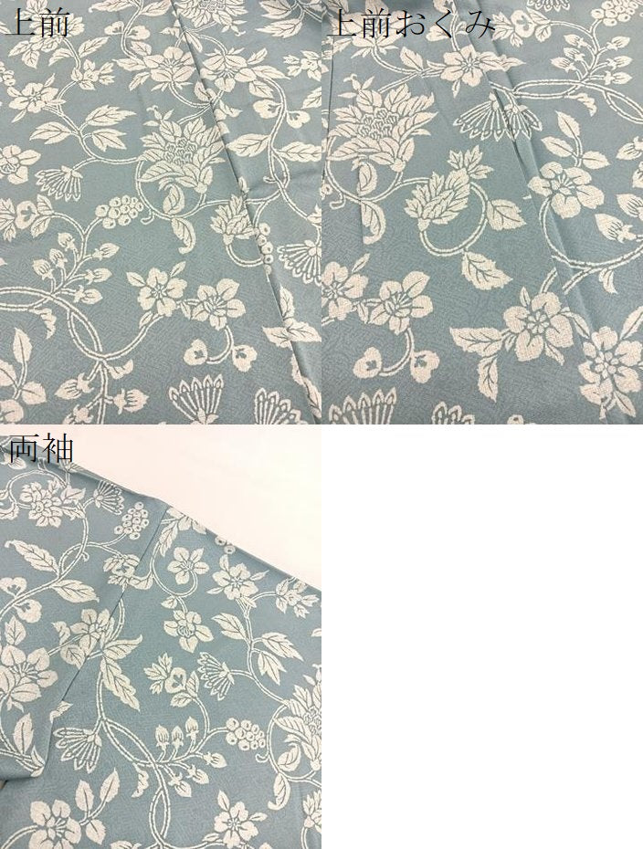 平和屋着物▽上質な小紋 単衣 更紗花唐草文 正絹 逸品 BAAX7164hv