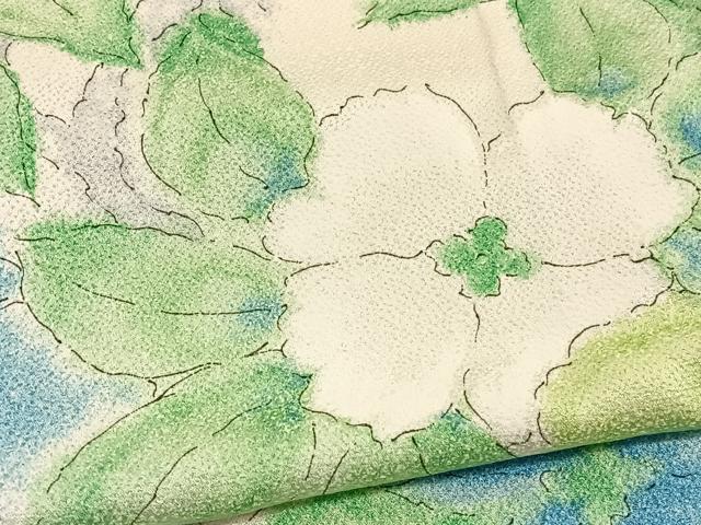 平和屋着物▽上質な小紋 単衣 枝花文 正絹 逸品 BAAX7167hv