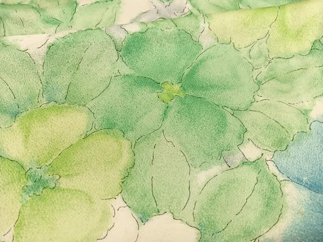平和屋着物▽上質な小紋 単衣 枝花文 正絹 逸品 BAAX7167hv