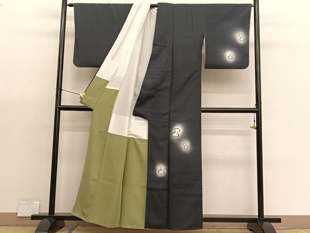 平和屋着物●本塩沢 訪問着 瓢箪 蛍暈し 正絹 逸品 BAAX7177hv