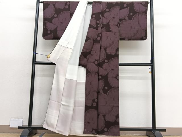 平和屋着物●上質な小紋 絞り 葵 正絹 逸品 未使用 BAAX7189hv