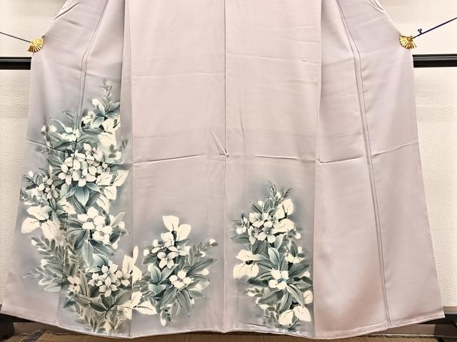 平和屋着物■訪問着 手描き 草花文 暈し染め 正絹 逸品 BAAX7191hv
