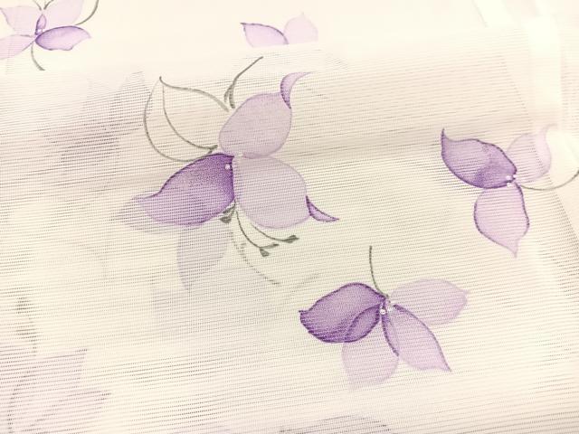 平和屋着物*夏物 小紋 絽 舞花文 洗える着物 未使用 BAAX7201hv
