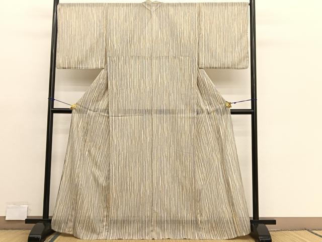 平和屋着物*夏物 小紋 絽 縞 洗える着物 BAAX7274hv