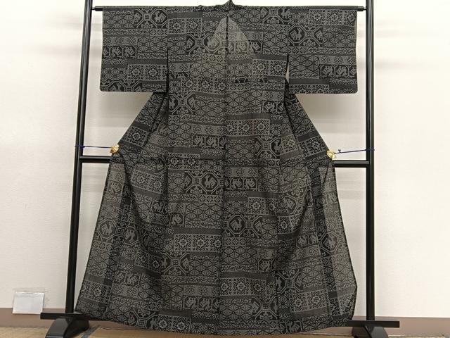 平和屋着物*夏物 結城紬 夏結城 100亀甲 有栖川 正絹 逸品 BAAX7288hv