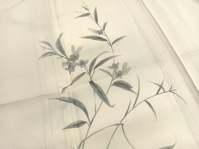 平和屋着物*夏物 訪問着 絽 手描き 枝花文 暈し染め 正絹 逸品 BAAX7298hv