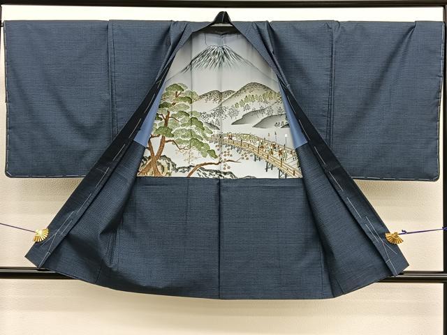 平和屋着物■男性 本場大島紬 アンサンブル 長襦袢(袷)セット 100亀甲 総詰め 正絹 逸品 BAAX7321hv