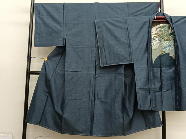 平和屋着物□男性 本場大島紬 アンサンブル 80亀甲 総詰め 正絹 逸品