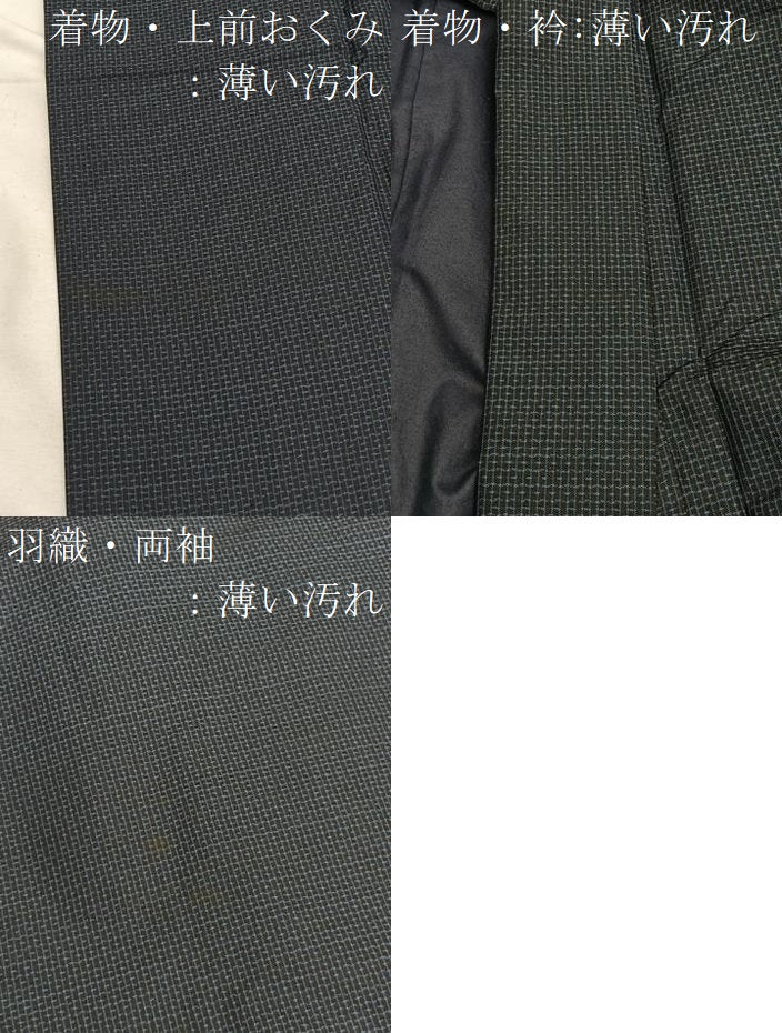 平和屋着物■男性 本場大島紬 アンサンブル 格子 正絹 逸品 BAAX7327hv