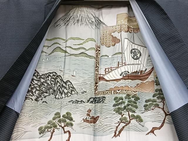平和屋着物●男性 本場大島紬 アンサンブル 100亀甲 総詰め キングサイズ さが美扱い 正絹 逸品 BAAX7338hv