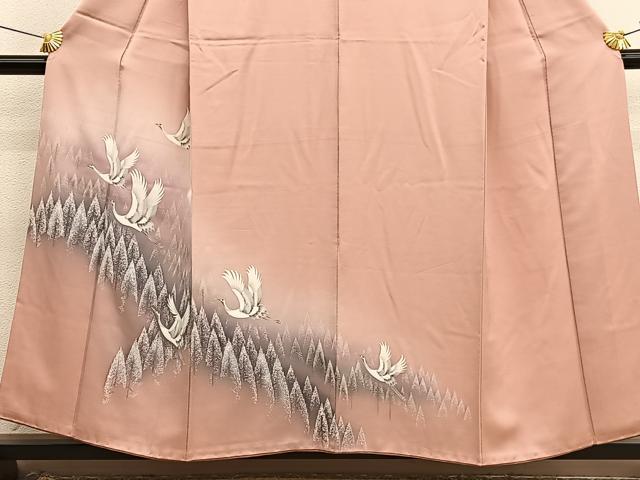 平和屋着物■訪問着 飛鶴樹林文 暈し染め 金彩 正絹 逸品 BAAX7345hv