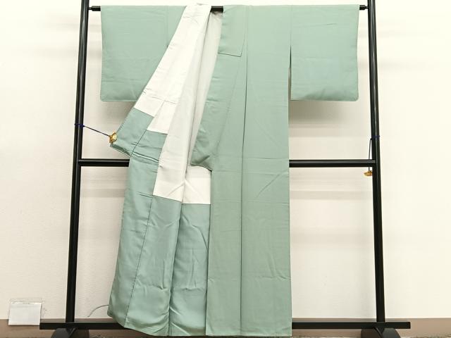 平和屋着物■上質な色無地 裏葉柳色 正絹 逸品 BAAX7347hv