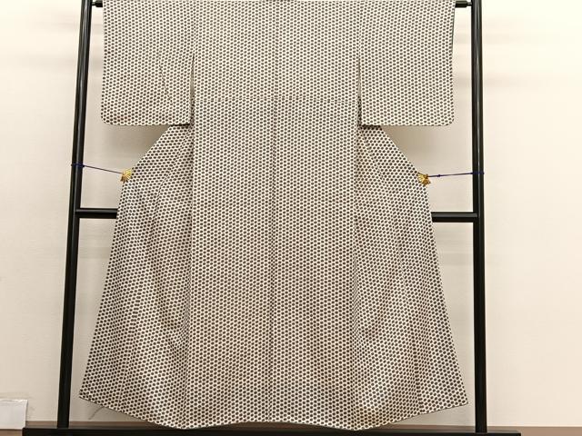 平和屋着物■上質な小紋 桔梗 正絹 逸品 BAAX7348hv