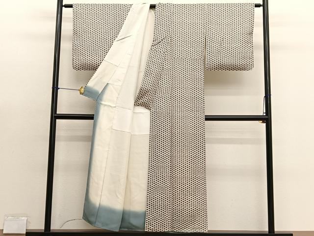平和屋着物■上質な小紋 桔梗 正絹 逸品 BAAX7348hv