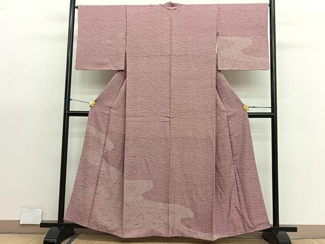 平和屋着物■訪問着 江戸小紋 立波檜扇花文 正絹 逸品 BAAX7350hv