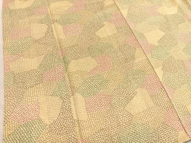 平和屋着物■上質な小紋 切嵌枝葉文 正絹 逸品 BAAX7353hv
