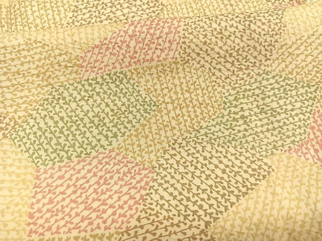 平和屋着物■上質な小紋 切嵌枝葉文 正絹 逸品 BAAX7353hv