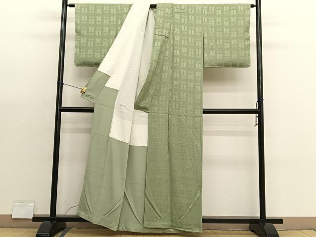 平和屋着物■上質な小紋 遠州椿地紋 たたき染め 正絹 逸品 未使用 BAAX7354hv