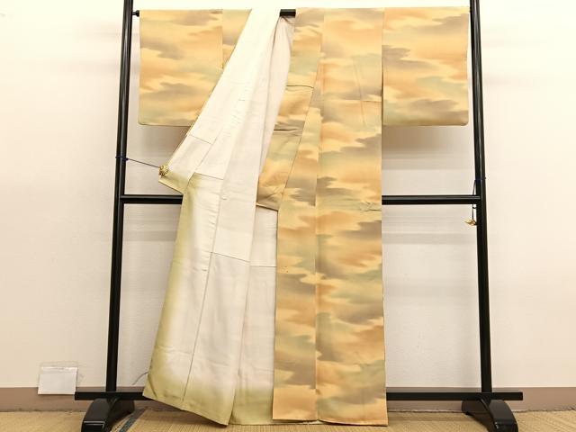 平和屋着物■上質な小紋 瑞雲 暈し染め 正絹 逸品 BAAX7361hv