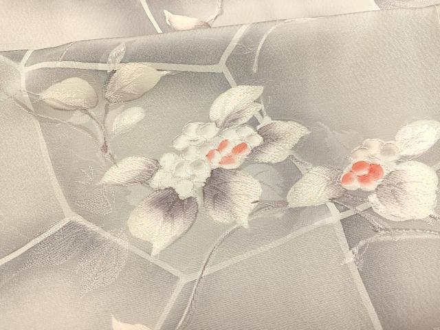 平和屋着物●上質な小紋 地紋起こし 紫陽花 正絹 逸品 BAAX7362hv