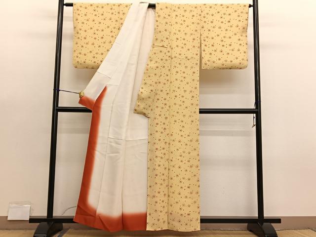 平和屋着物■上質な小紋 光琳梅 鬼しぼ縮緬 正絹 逸品 BAAX7364hv