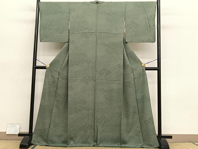 平和屋着物■江戸小紋 竜田川雲取り花文 正絹 逸品 BAAX7368hv