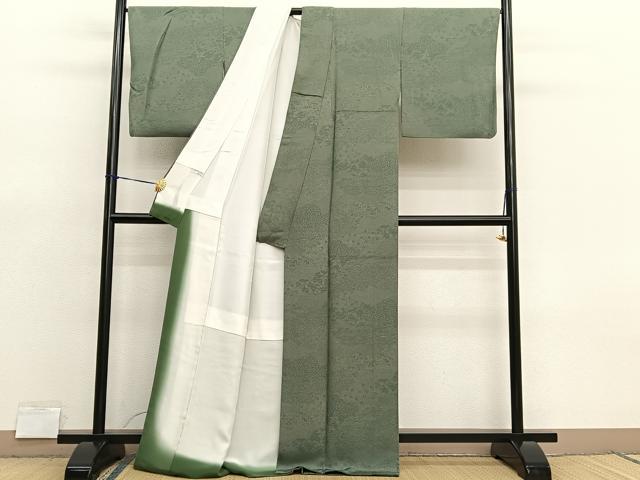 平和屋着物■江戸小紋 竜田川雲取り花文 正絹 逸品 BAAX7368hv