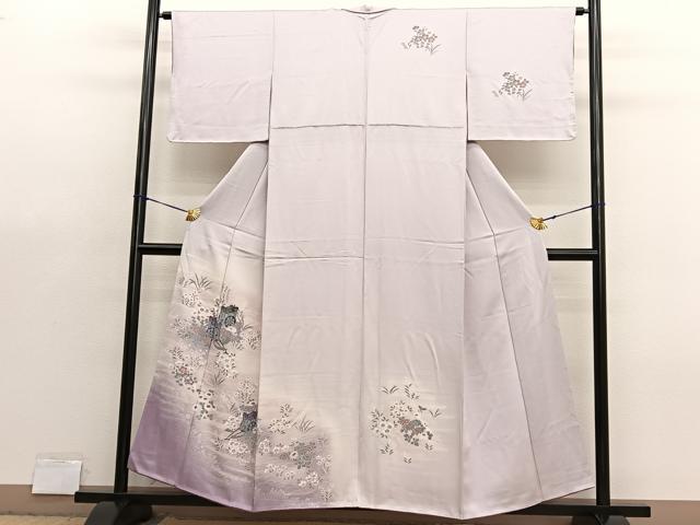 平和屋着物■訪問着 御所車花文 暈し染め 正絹 逸品 BAAX7369hv