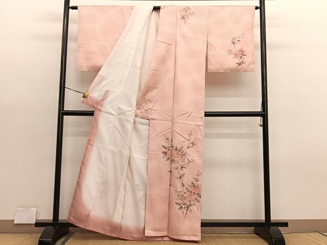 平和屋着物■訪問着 手描き 枝花文 暈し染め 正絹 逸品 未使用 BAAX7370hv