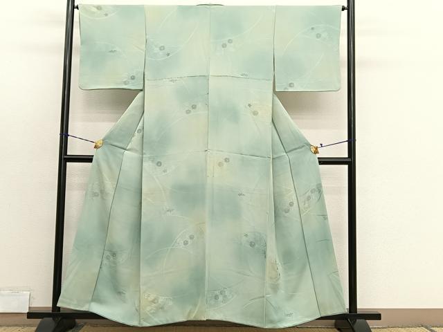 平和屋着物■上質な小紋 草花文 暈し染め 正絹 逸品 BAAX7384hv