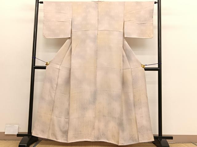 平和屋着物■上質な小紋 孔雀羽青海波地紋 暈し染め 正絹 逸品 BAAX7395hv