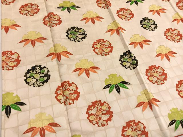 平和屋着物■上質な小紋 雪輪笹花文 金彩 金通し地 正絹 逸品 BAAX7397hv