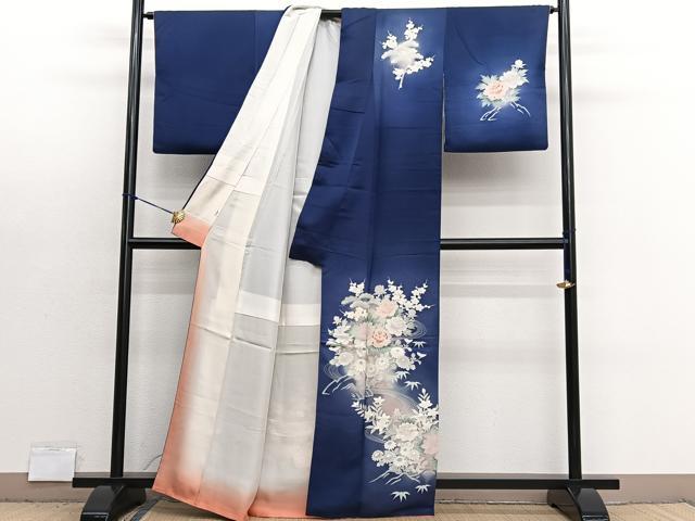 平和屋着物■訪問着 流水花文 暈し染め 小田急百貨店扱い 正絹 逸品 BAAX7399hv