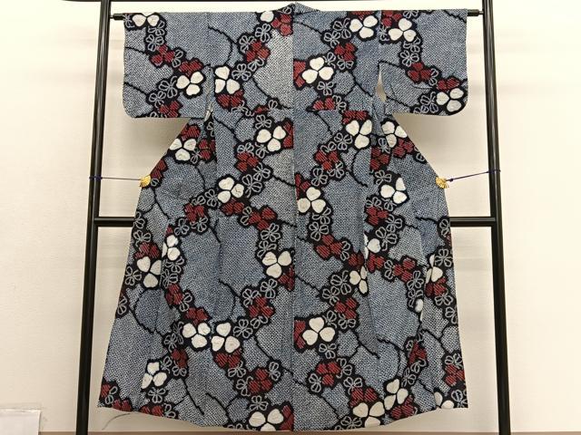 平和屋着物∴夏物 浴衣 有松鳴海絞り 舞花文 綿 逸品 BAAX7427hv