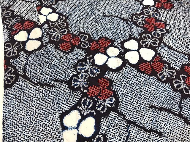 平和屋着物∴夏物 浴衣 有松鳴海絞り 舞花文 綿 逸品 BAAX7427hv