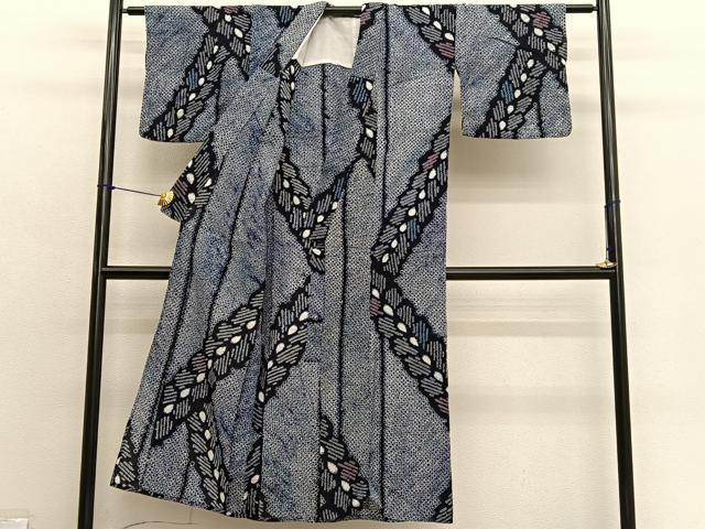 平和屋着物∴夏物 浴衣 有松鳴海絞り 若松葉 綿 逸品 BAAX7450hv